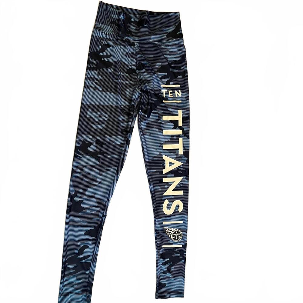 NFL Zubaz Tennessee Titans Women's Blue Camo Leggings Size Medium